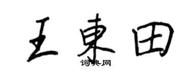 王正良王東田行書個性簽名怎么寫
