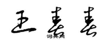 曾慶福王春春草書個性簽名怎么寫