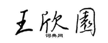 王正良王欣園行書個性簽名怎么寫