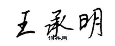 王正良王承明行書個性簽名怎么寫
