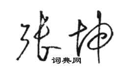 駱恆光張坤草書個性簽名怎么寫