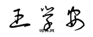 曾慶福王學安草書個性簽名怎么寫