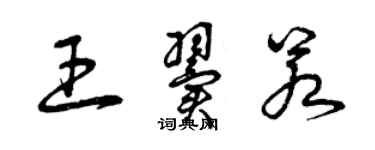 曾慶福王翼若草書個性簽名怎么寫