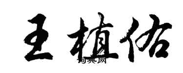 胡問遂王植佑行書個性簽名怎么寫