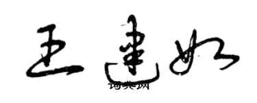 曾慶福王建如草書個性簽名怎么寫