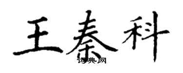 丁謙王秦科楷書個性簽名怎么寫