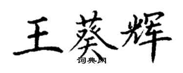 丁謙王葵輝楷書個性簽名怎么寫