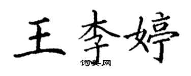 丁謙王李婷楷書個性簽名怎么寫