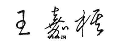 駱恆光王嘉棋草書個性簽名怎么寫