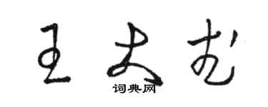 駱恆光王大武草書個性簽名怎么寫