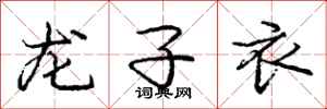 龐中華龍子衣行書怎么寫