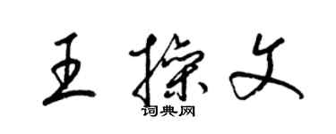 梁錦英王操文草書個性簽名怎么寫