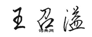駱恆光王召溢行書個性簽名怎么寫