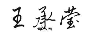 駱恆光王承瑩行書個性簽名怎么寫