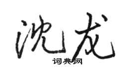 駱恆光沈龍行書個性簽名怎么寫