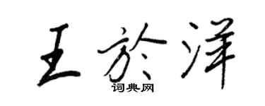 王正良王于洋行書個性簽名怎么寫