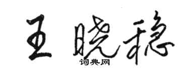 駱恆光王曉穩行書個性簽名怎么寫