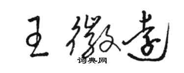 駱恆光王徽遠草書個性簽名怎么寫