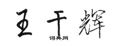 駱恆光王乾輝行書個性簽名怎么寫
