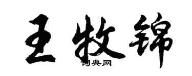 胡問遂王牧錦行書個性簽名怎么寫