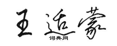 駱恆光王適蒙行書個性簽名怎么寫