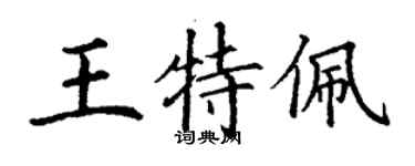 丁謙王特佩楷書個性簽名怎么寫