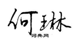 曾慶福何琳行書個性簽名怎么寫