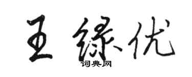 駱恆光王綠優行書個性簽名怎么寫