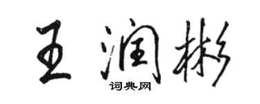 駱恆光王潤彬行書個性簽名怎么寫