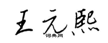 王正良王元熙行書個性簽名怎么寫