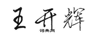 駱恆光王開輝行書個性簽名怎么寫