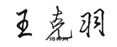 駱恆光王克羽行書個性簽名怎么寫