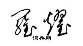 梁錦英羅耀草書個性簽名怎么寫