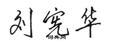 駱恆光劉憲華行書個性簽名怎么寫