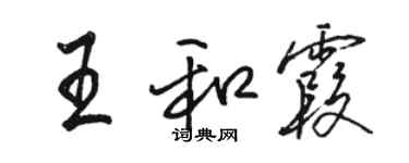 駱恆光王和霞行書個性簽名怎么寫