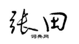 曾慶福張田行書個性簽名怎么寫