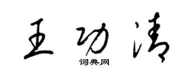 梁錦英王功清草書個性簽名怎么寫