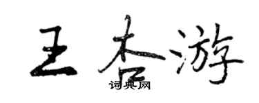 曾慶福王杏遊行書個性簽名怎么寫
