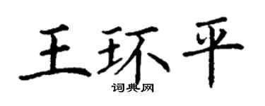 丁謙王環平楷書個性簽名怎么寫