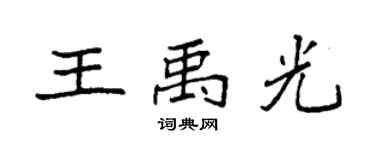 袁強王禹光楷書個性簽名怎么寫