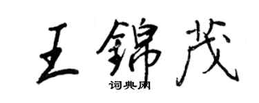 王正良王錦茂行書個性簽名怎么寫