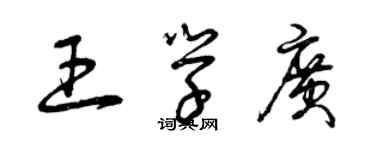 曾慶福王學廣草書個性簽名怎么寫