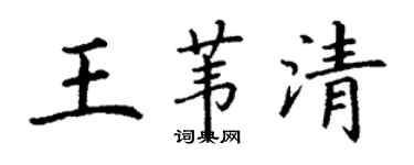 丁謙王葦清楷書個性簽名怎么寫