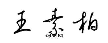 梁錦英王素柏草書個性簽名怎么寫