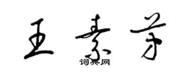 梁錦英王素芳草書個性簽名怎么寫