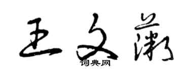 曾慶福王文薇草書個性簽名怎么寫