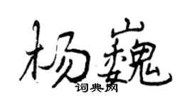 曾慶福楊巍行書個性簽名怎么寫