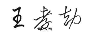 駱恆光王孝劫行書個性簽名怎么寫