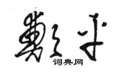 駱恆光鄭平草書個性簽名怎么寫