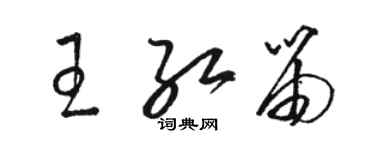 駱恆光王紅笛草書個性簽名怎么寫